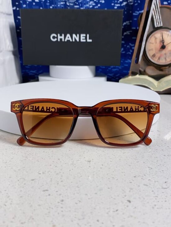 Chanel Tortoise Square Sunglasses with Crystal Temples main image 6